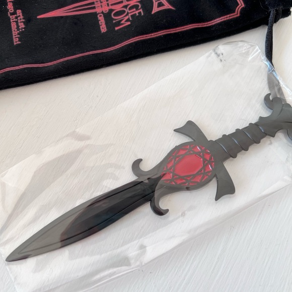 Bridge Kingdom Black and Red Dagger Letter Opener by Bookish Box - Picture 3 of 3